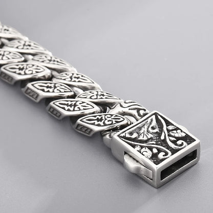 FZ Solid Stainless Steel Curb Link Chain Ancient Egyptian Style Bracelet - FZwear