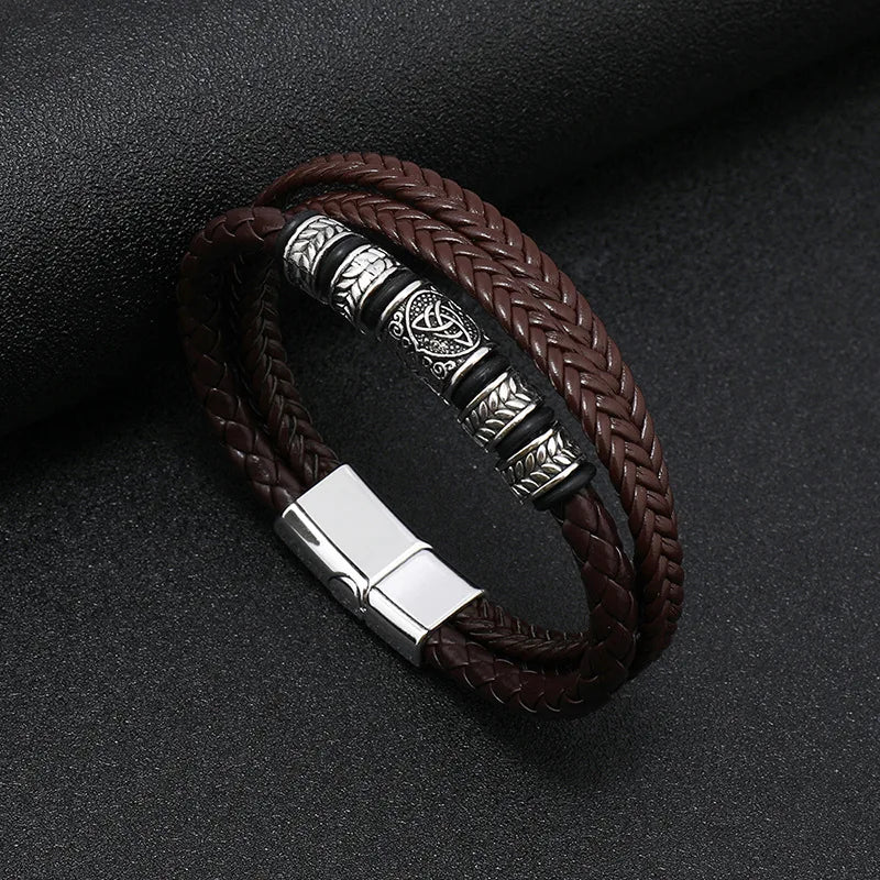 FZ Men's Stainless Steel Multilayer Braided Rope Bracelets - FZwear