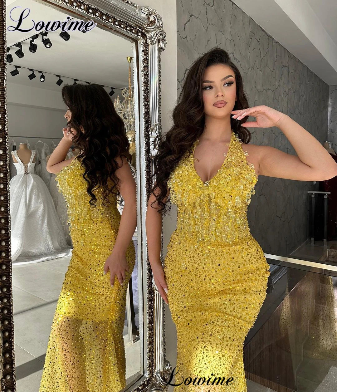 FZ Women's Sexy Halter Cocktail Mermaid Sleeveless Boho Beach Evening Dress - FZwear