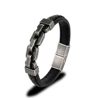 FZ Stainless Steel Vintage Dark Metal Wide Chain Link Bracelet - FZwear