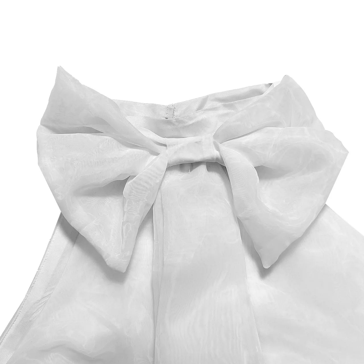 FZ Women's Cute Bow Neck Layered Puffy A Line Sleeveless Dress