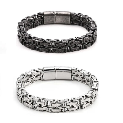 FZ Stainless Steel Hip Hop Thick Byzantine Bicycle Chain Bracelet - FZwear