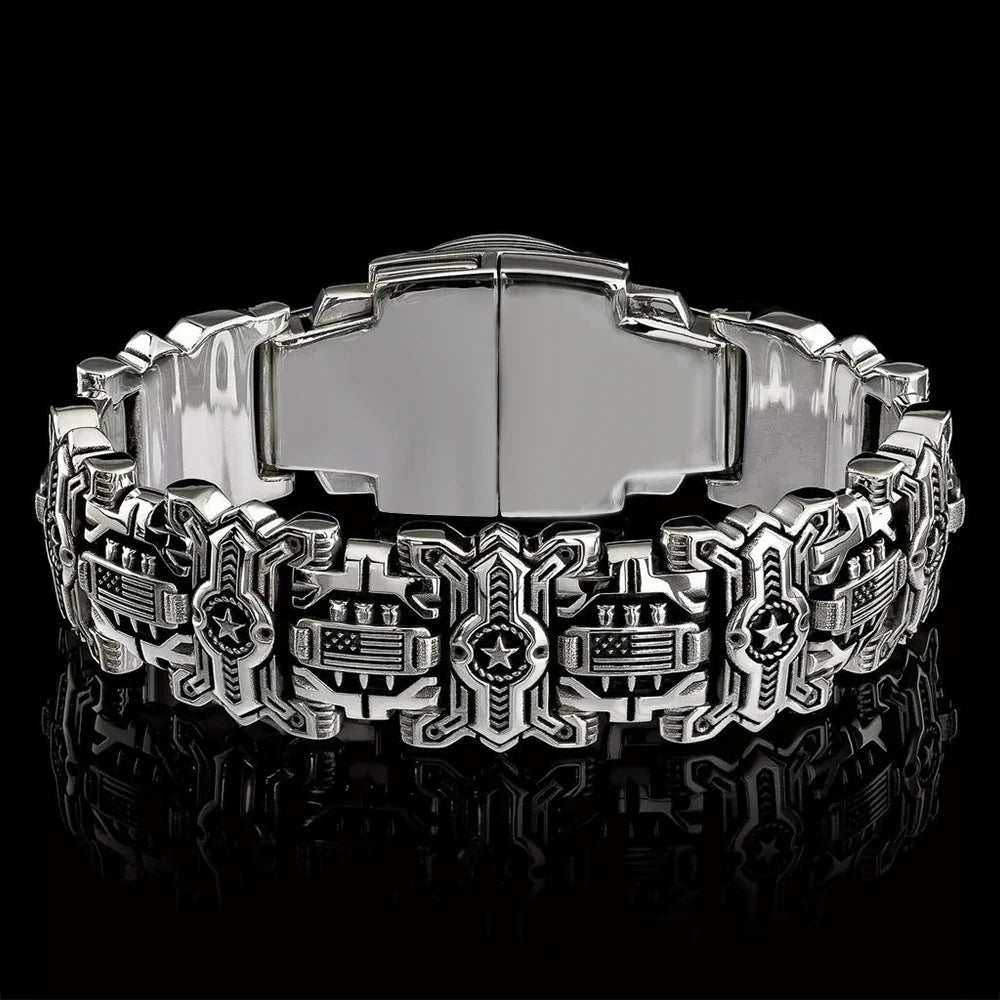 FZ Vintage Charm Punk Hip Hop Rider Skull Bracelet DSers