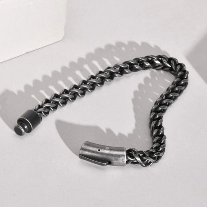 FZ 6.3mm Vintage Double Layer Cuban Chain, Retro Stainless Steel Bracelet - FZwear