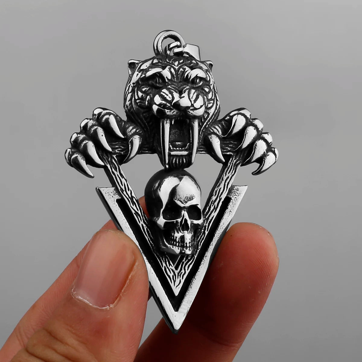 FZ Vintage Tiger Skeleton Skull Pendant Ghost Head Vintage Necklace - FZwear