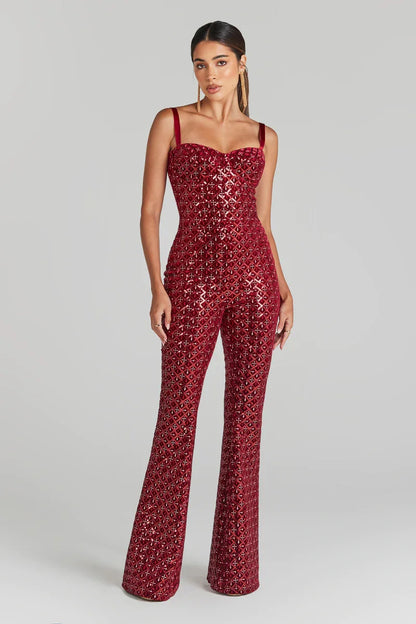 FZ Women's Sexy Sequined Strap Off The Shoulder Jumpsuit - FZwear
