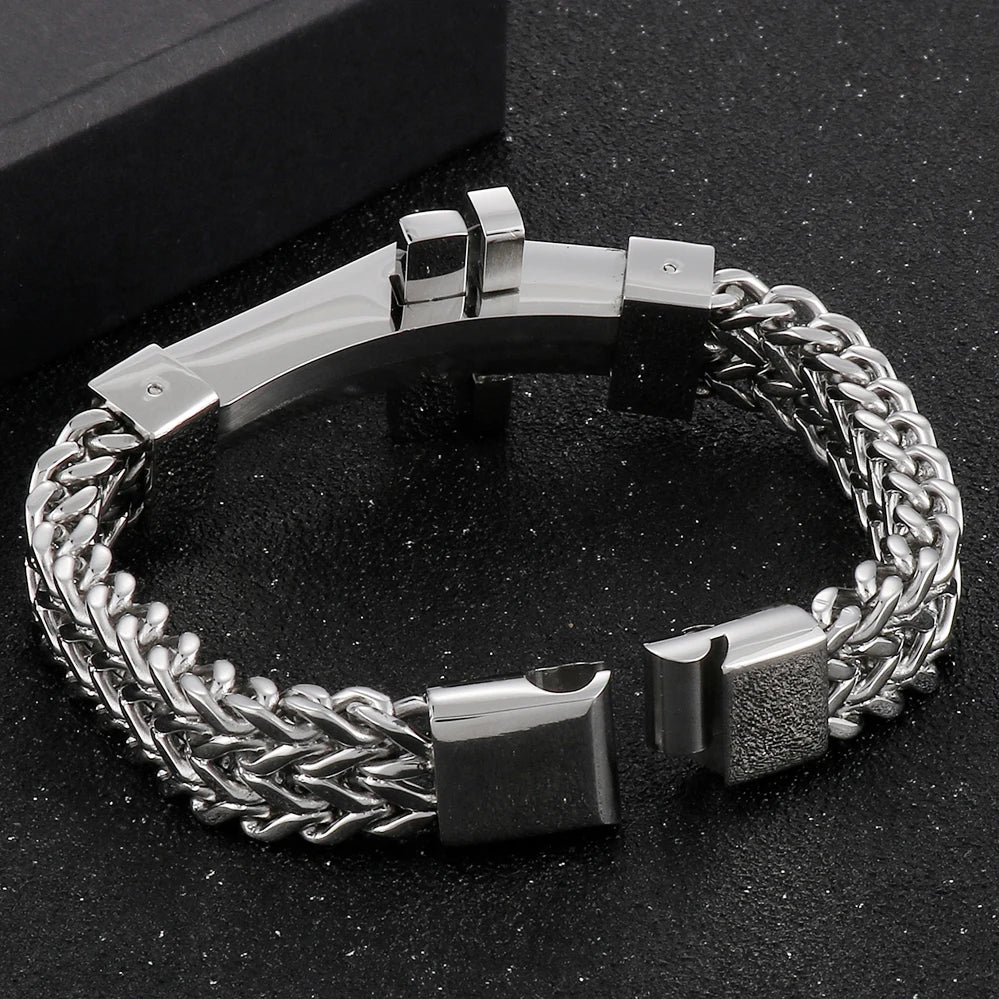 FZ Cross Polished Brushed Stainless Steel Bracelet - FZwear