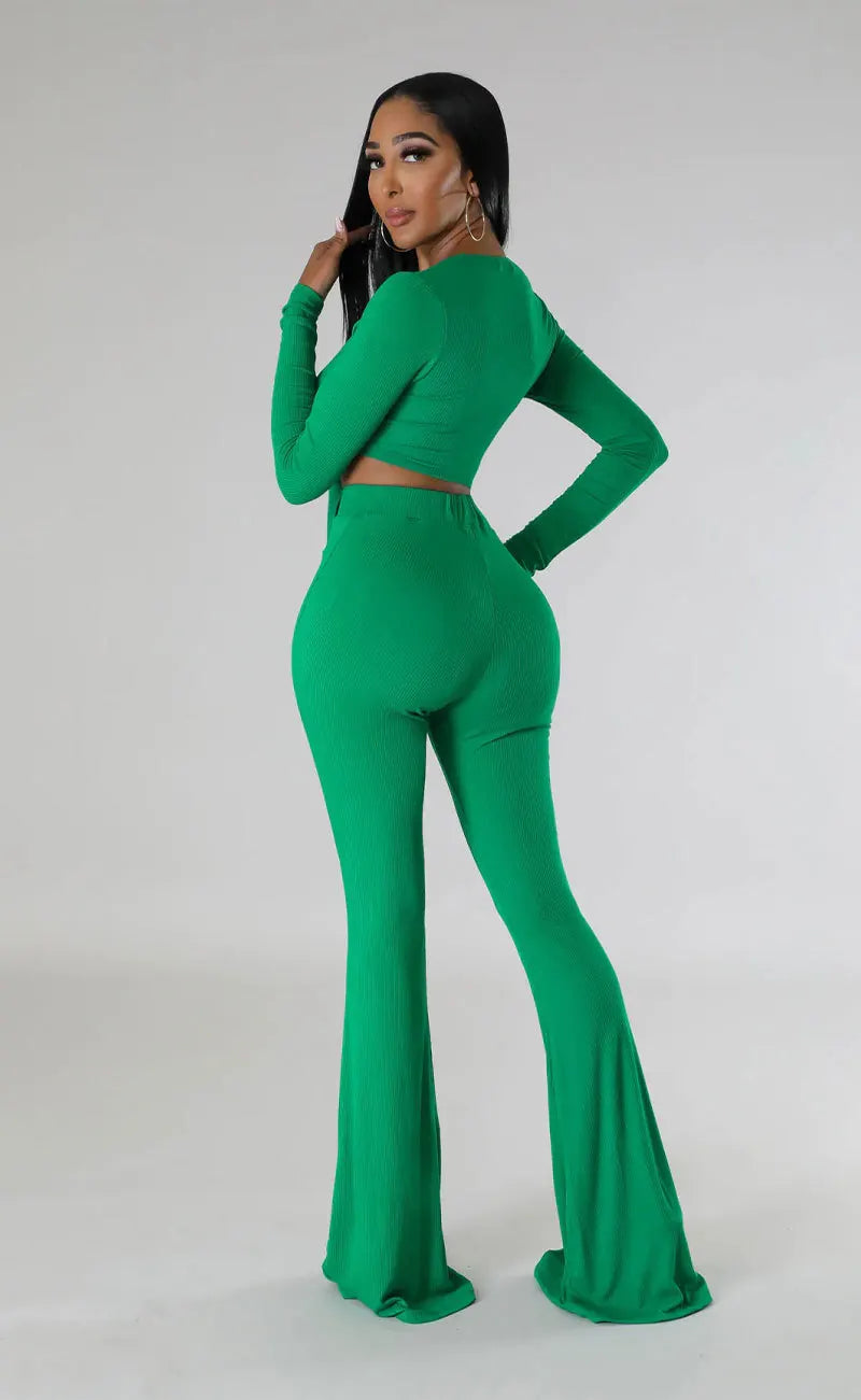 FZ Women's  Matching Solid Color Two Pieces Pants Suit - FZwear