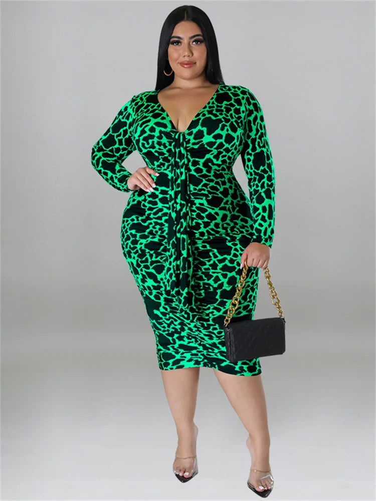 FZ Women's Plus Size Long Sleeve Maxi Dress