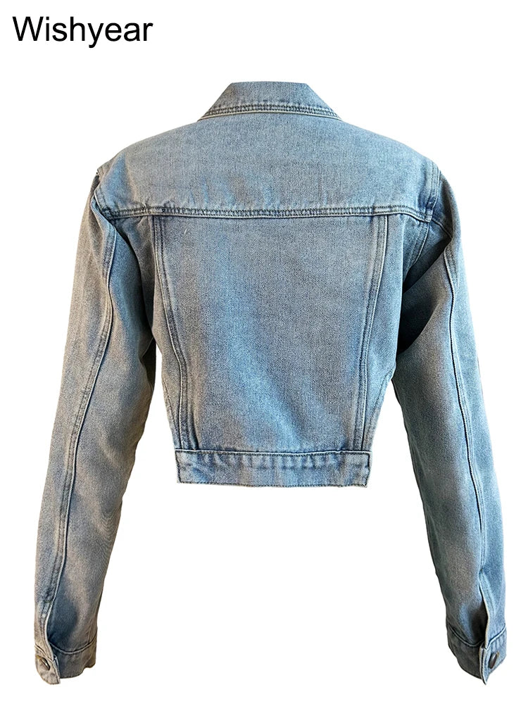 FZ Women's Irregular Denim Single Breasted Jacket