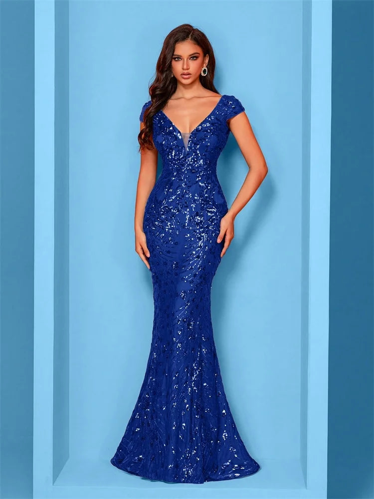 FZ Women's Mermaid Sequins Cocktail Evening Dress