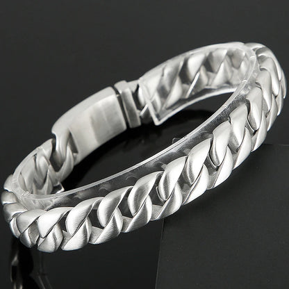 FZ Titanium Matte Stainless Steel Men's On Hand Bands Bracelet