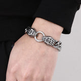 FZ Punk Double Snake Head Stainless Steel Bracelet - FZwear