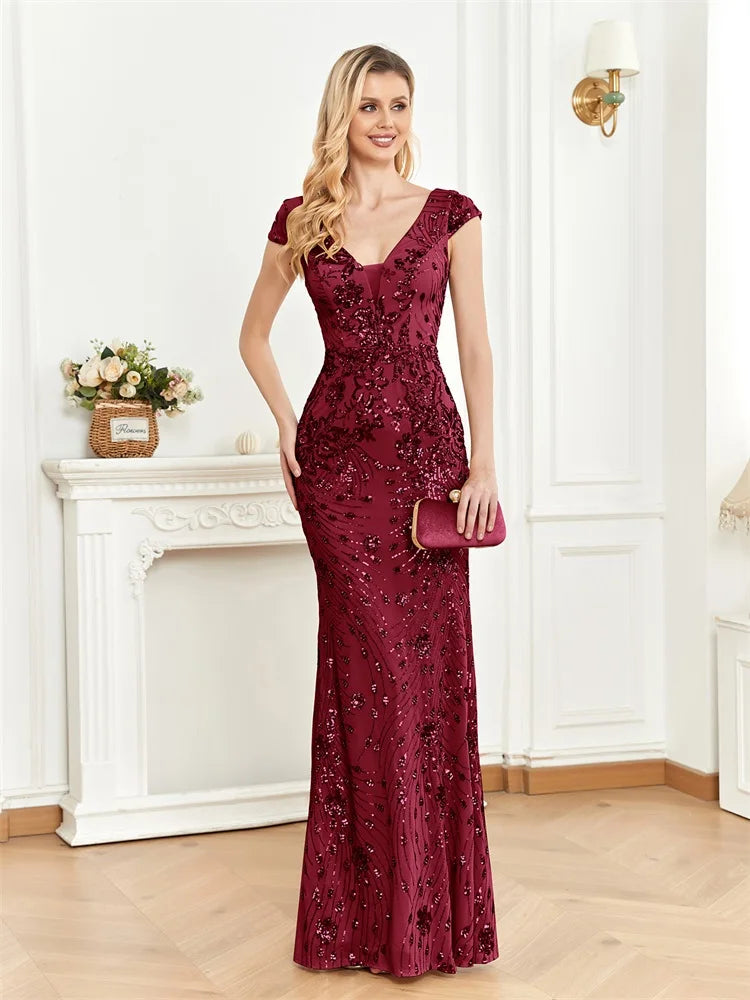 FZ Women's Mermaid Sequins Cocktail Evening Dress