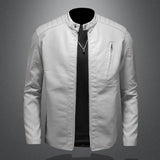 FZ Men's Standing Collar Faux Leather Slim Fit Jacket - FZwear