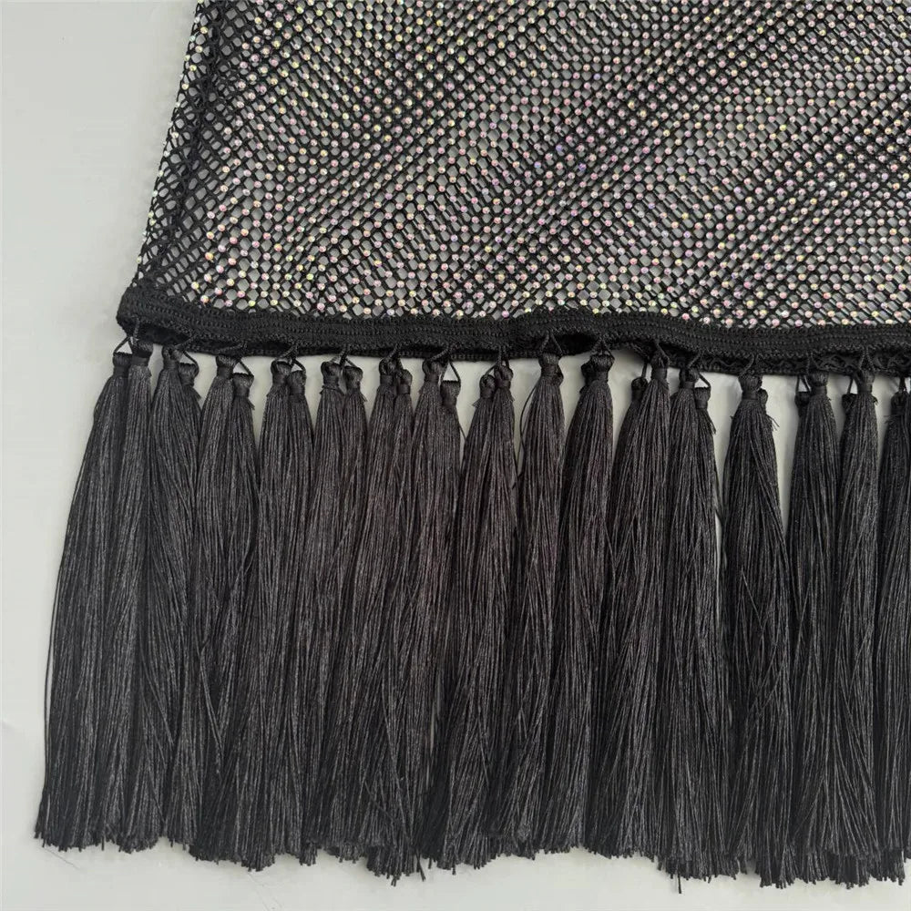 FZ Women's Sleeveless Bandage Beading Tassels Dress