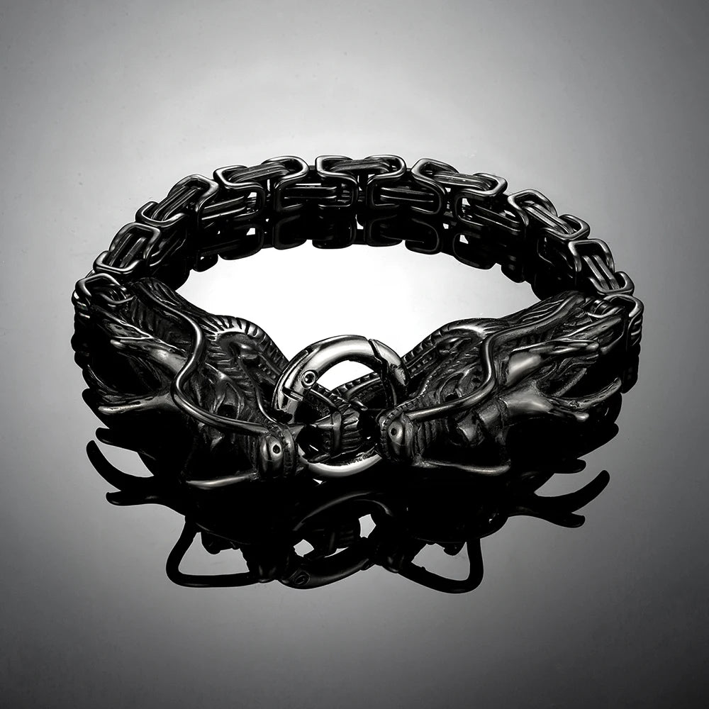 FZ Norse Mythology Dragon Viking Stainless Steel Bracelet DSers