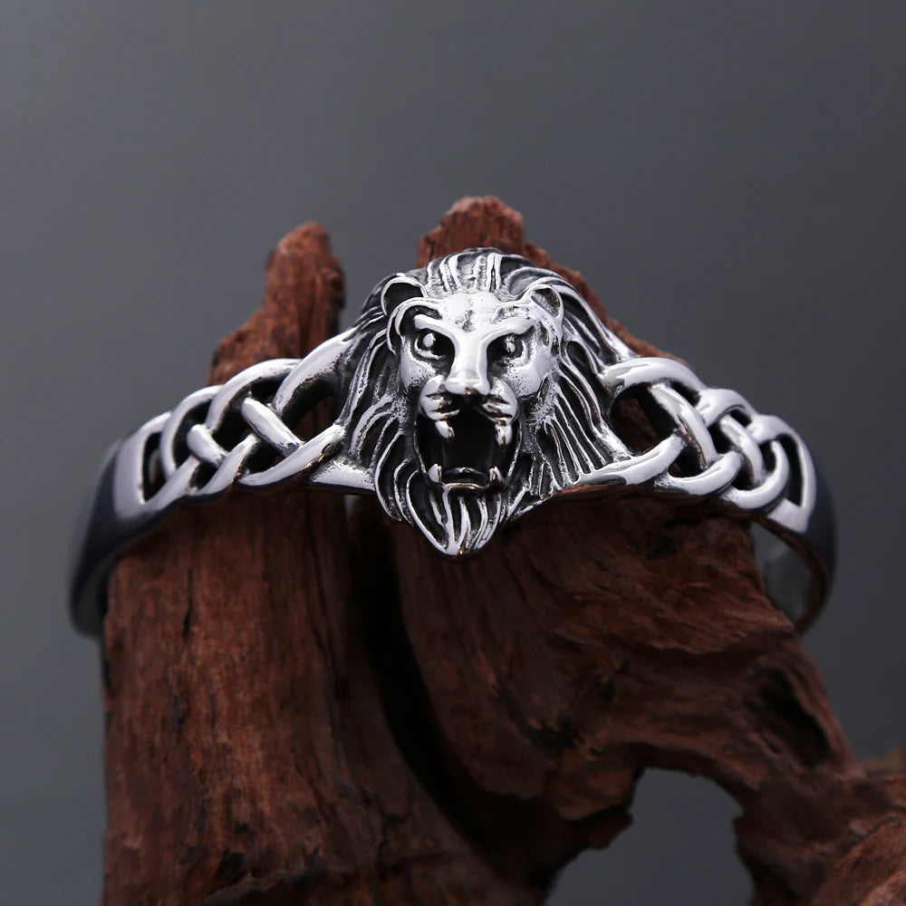 FZ Stainless Steel Punk Hip Hop Gothic Vintage Lion Head Bracelet