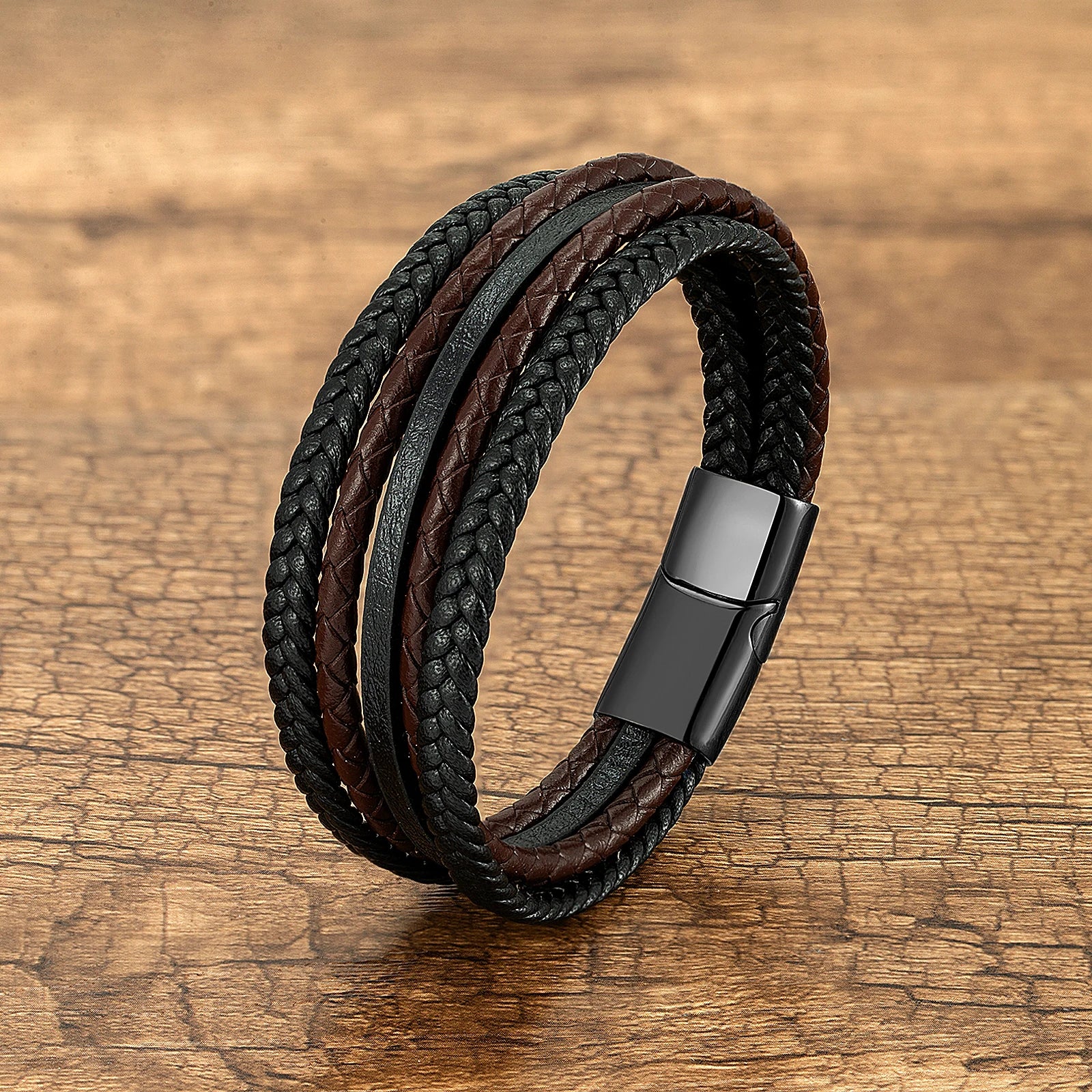 FZ Multilayer Hand-Woven Leather Wrap Vintage Style Bracelet