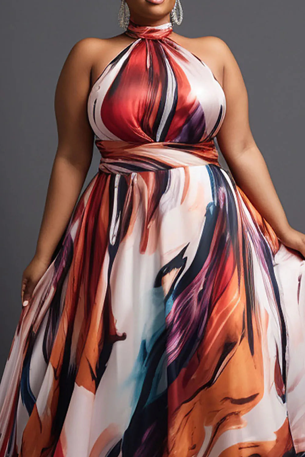 FZ Women's Plus Size Multicolor Strapless Sexy Elegant Backless Sun Dress - FZwear