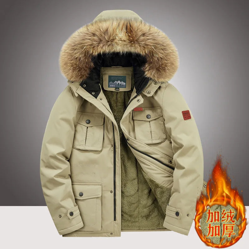FZ Men's Parkas Slim Cold Resistant Breathable Hooded Jacket