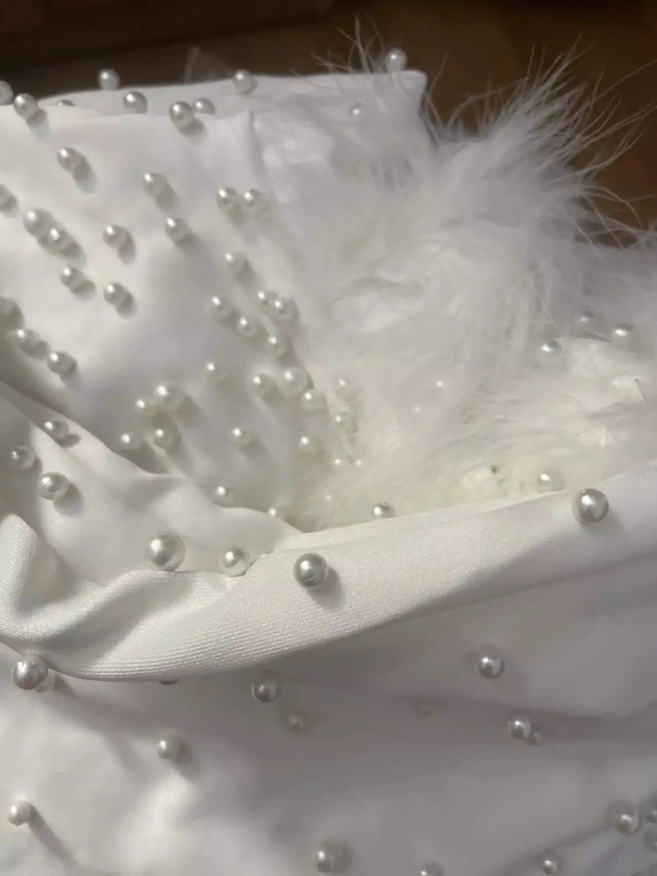 FZ Women's Plus Size Off Shoulder Feather Slim Embroidered Flares Dress