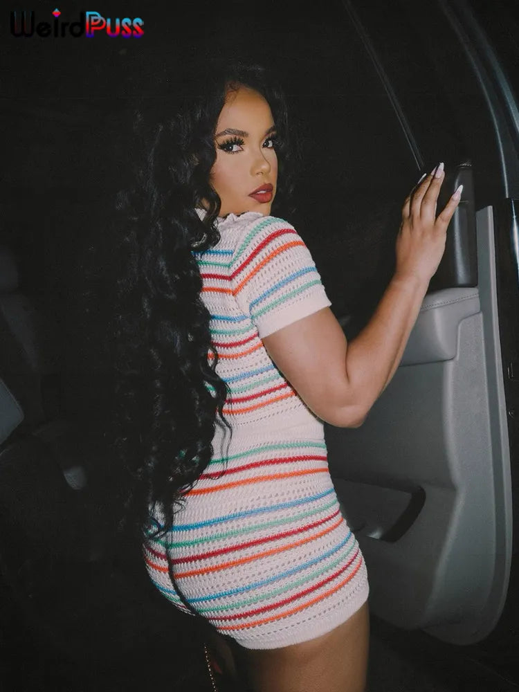 FZ Women's Two Piece Striped Button Shorts Suit - FZwear