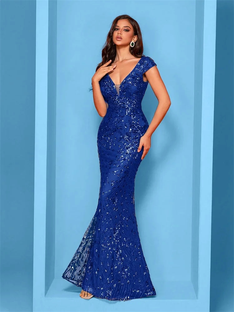 FZ Women's Mermaid Sequins Cocktail Evening Dress