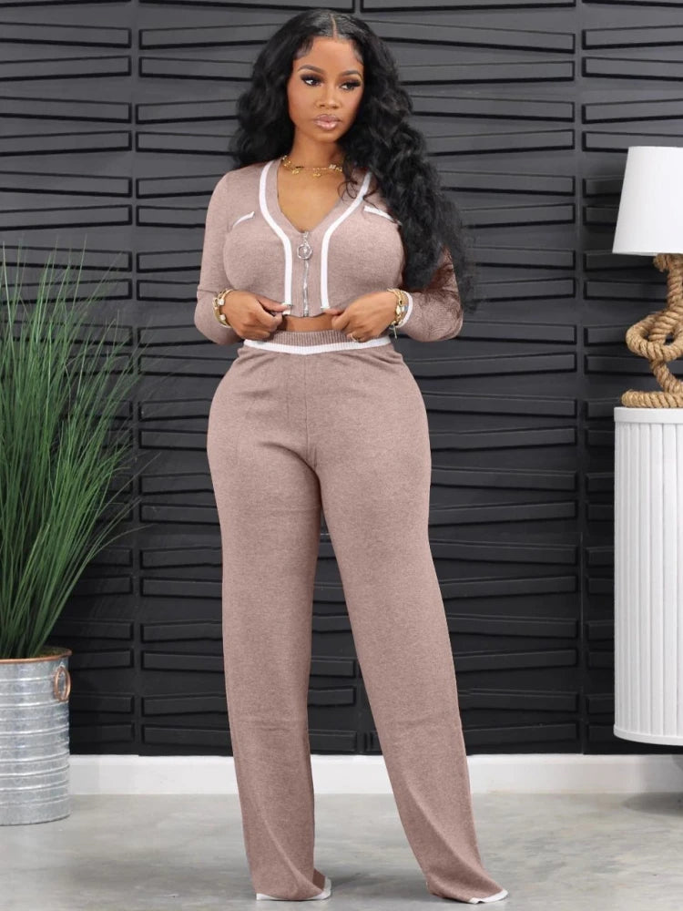 FZ Women's Knitted Matching Pants Suit - FZwear