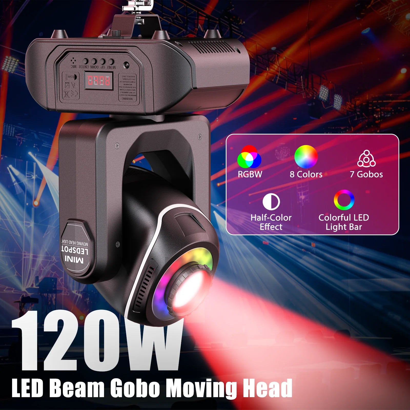 FZ 1/2Pcs 120W Beam Moving Head 8 Colors Stage LED Beads DJ Lighting