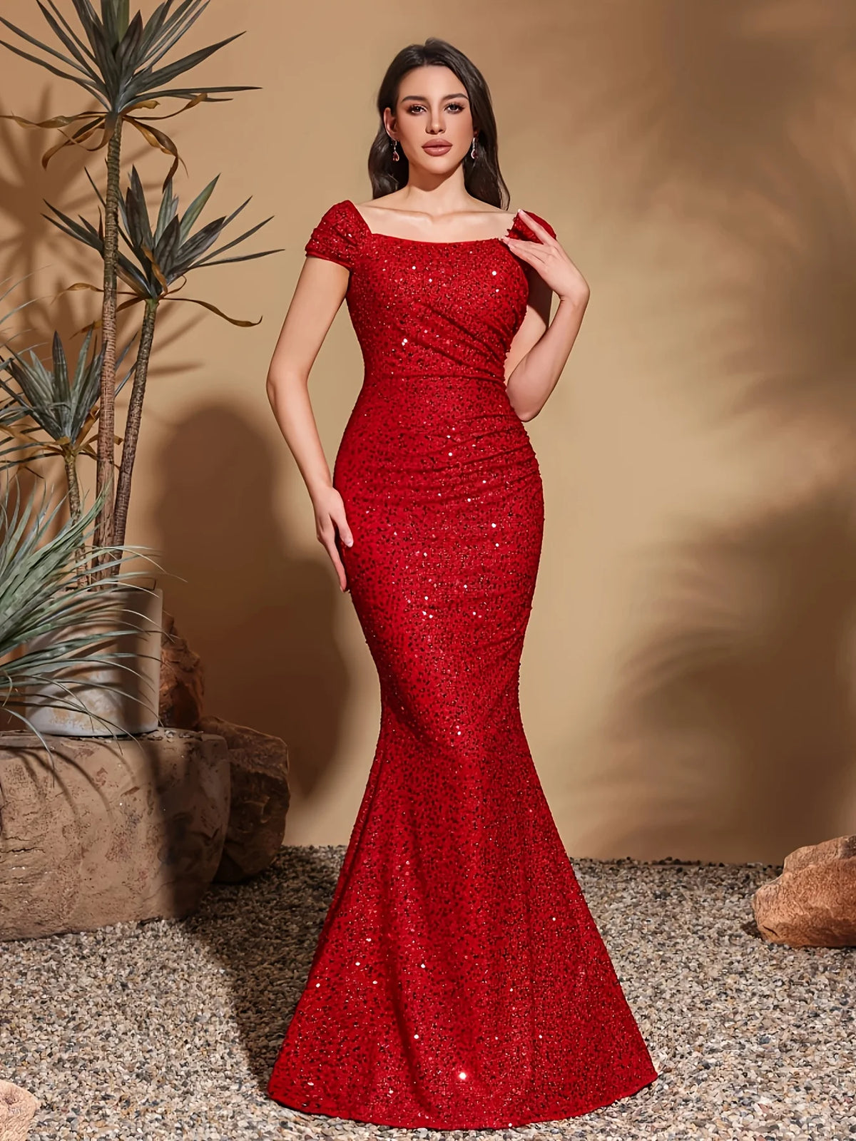 FZ Women's Sequin Retro Evening Dress