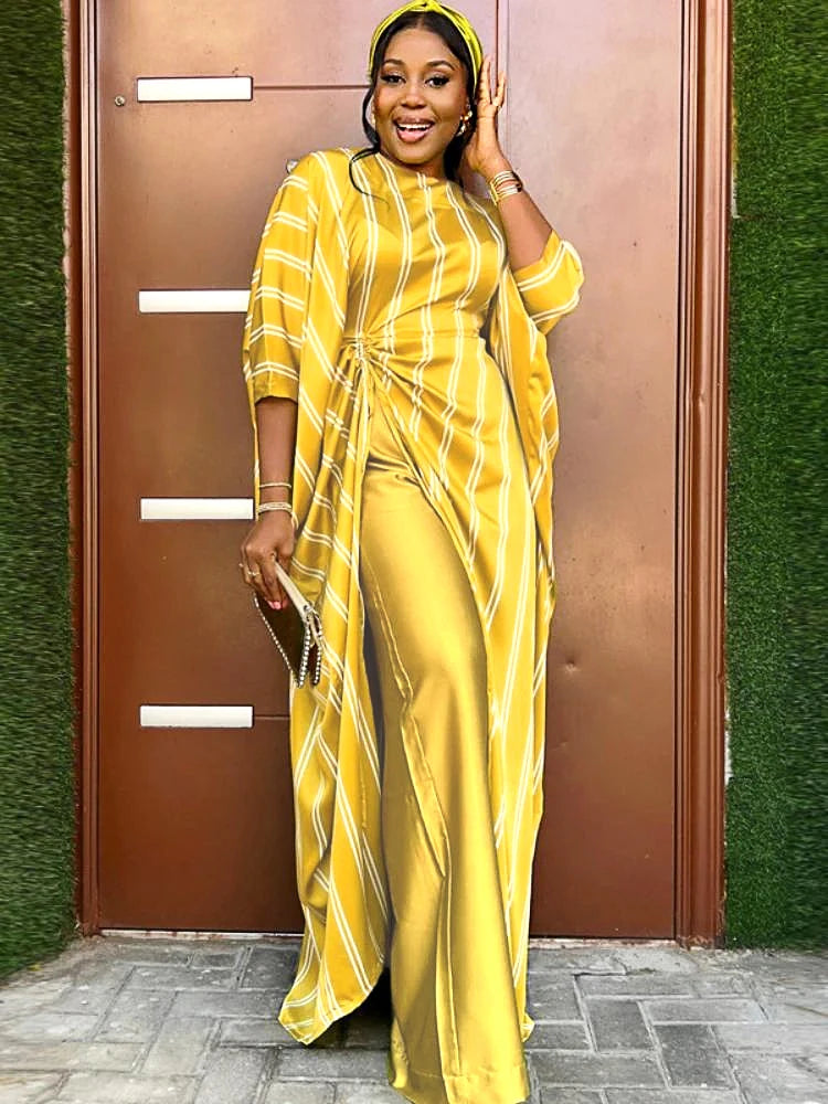 FZ Women's Asymmetrical Split Maxi Wide Leg Two Piece  Pants Suit