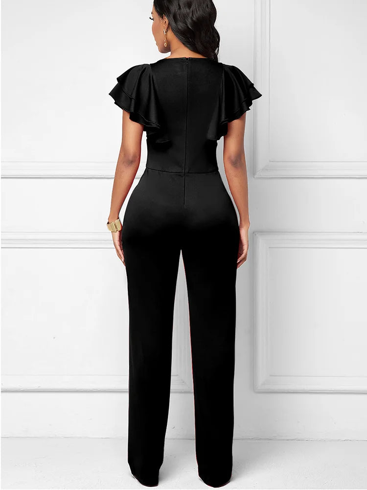 FZ Women's Fashion Short Sleeved V-neck Elegant Jumpsuit - FZwear