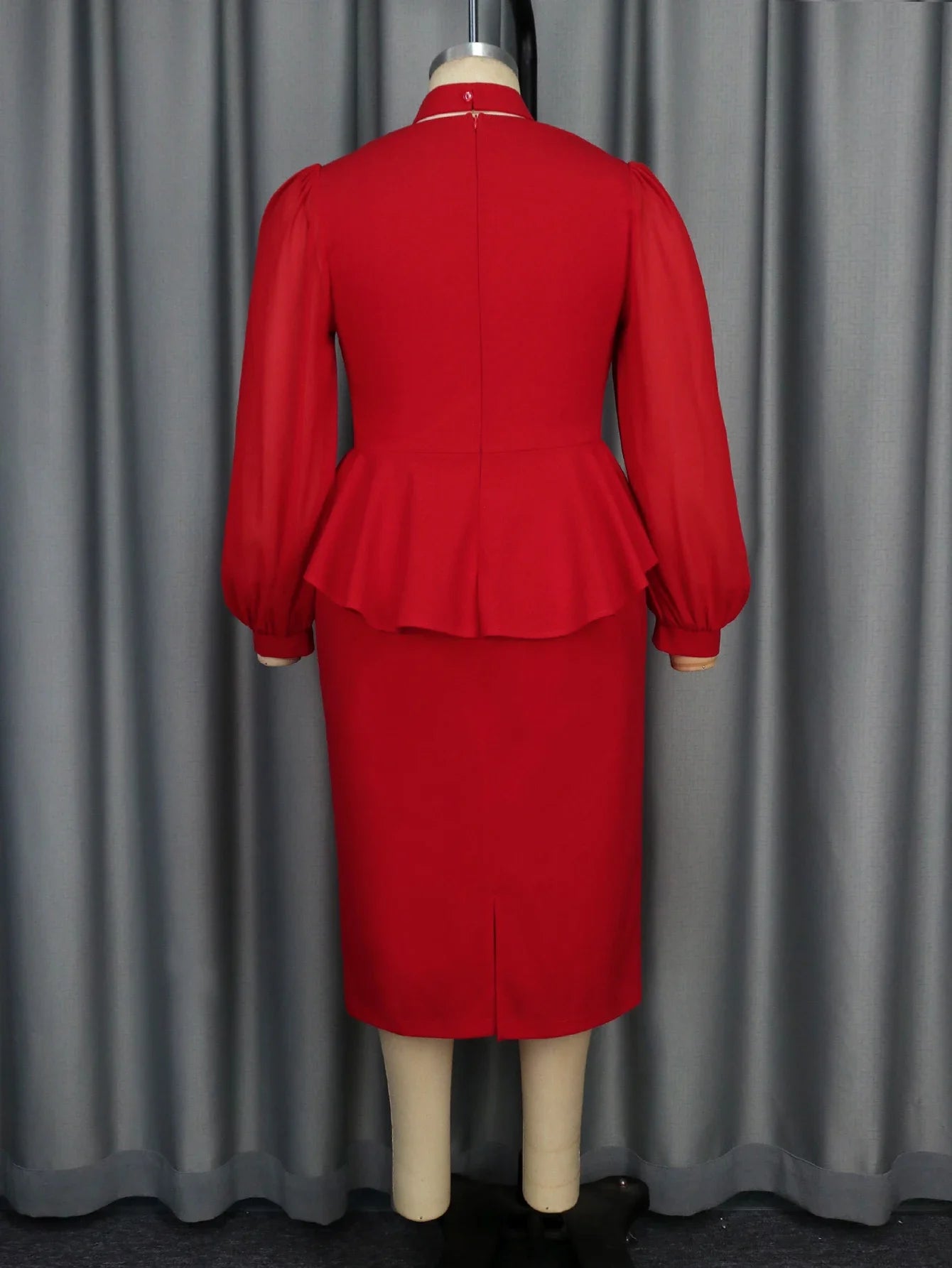 FZ Women's 3D Floral Embellished Long Sleeve Flared Slim Fit Dress