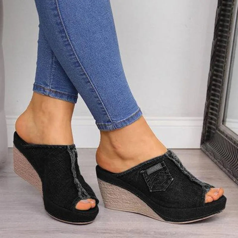 FZ Women's Retro Wedge Platform Peep Toe High Heels Sandals - FZwear