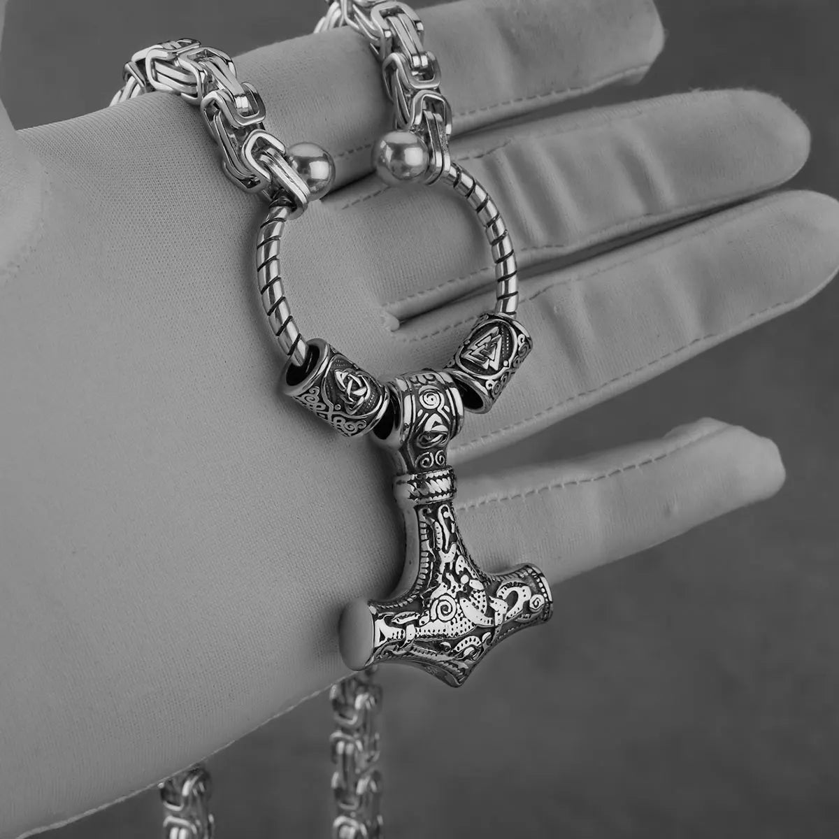 FZ Stainless Steel Thor's Hammer Nordic Viking Necklace DSers