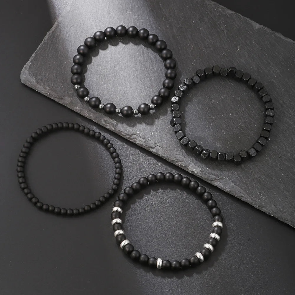 FZ Volcanic Stone Net Red Wind Elastic Bracelet Set - FZwear