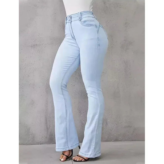 FZ Women's High Waist Denim Flare Pants Vintage Long Pants - FZwear