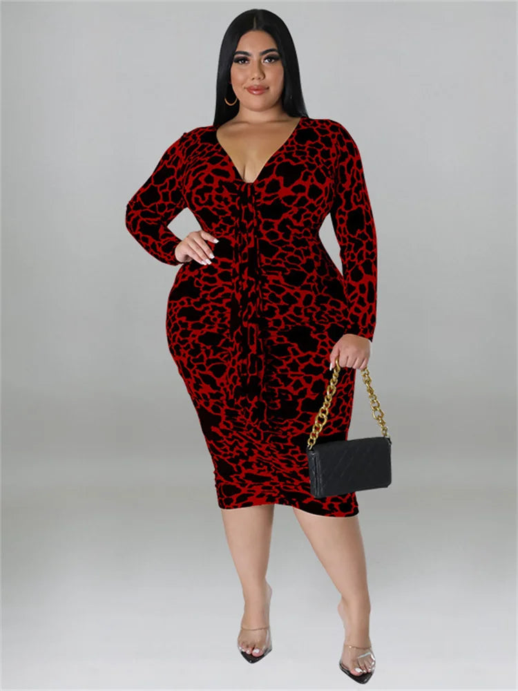 FZ Women's Plus Size Long Sleeve Maxi Dress