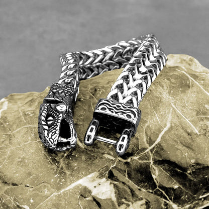 FZ Viking Snake Head Street Culture Punk Stainless Steel Bracelet - FZwear