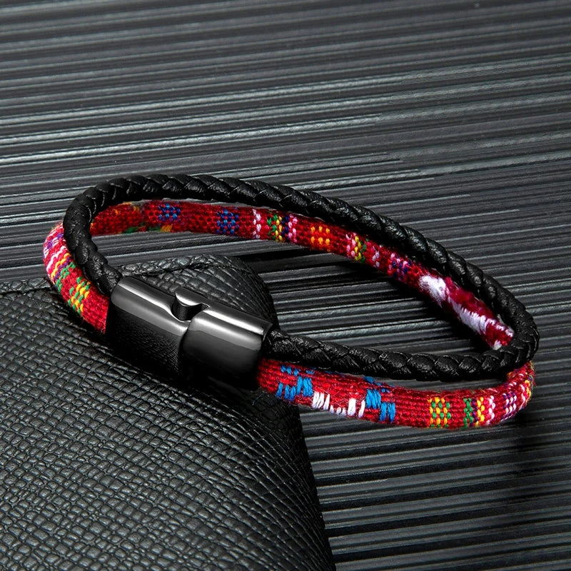 FZ Waterproof Rope Leather Woven Double-Layer Design Bracelet - FZwear