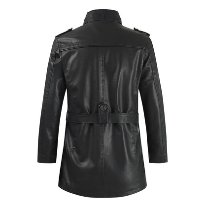 FZ Mens Leather Stand-up Collar Velvet PU Jacket - FZwear