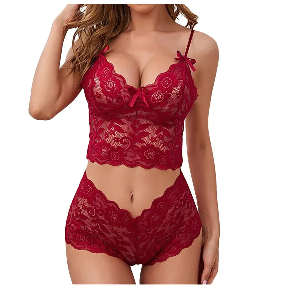 FZ Women's Sexy Exotic Lace Babydoll Lingerie Set