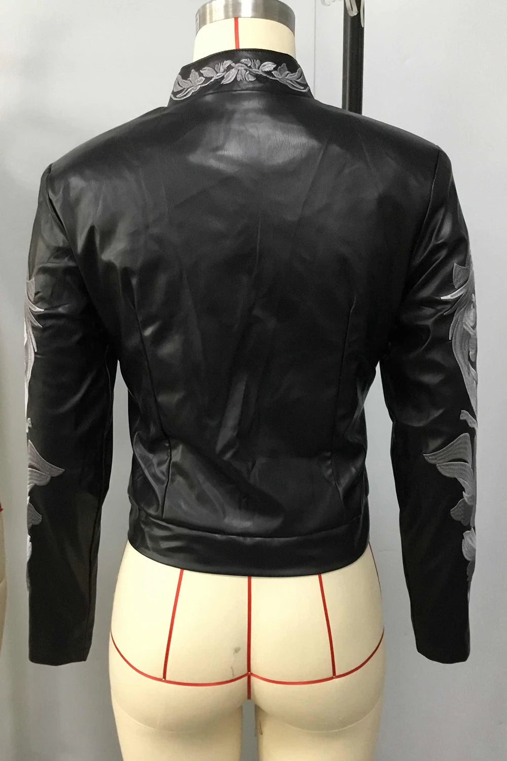 FZ Women's PU Leather Zipper-up Gothic Punk Retro Top