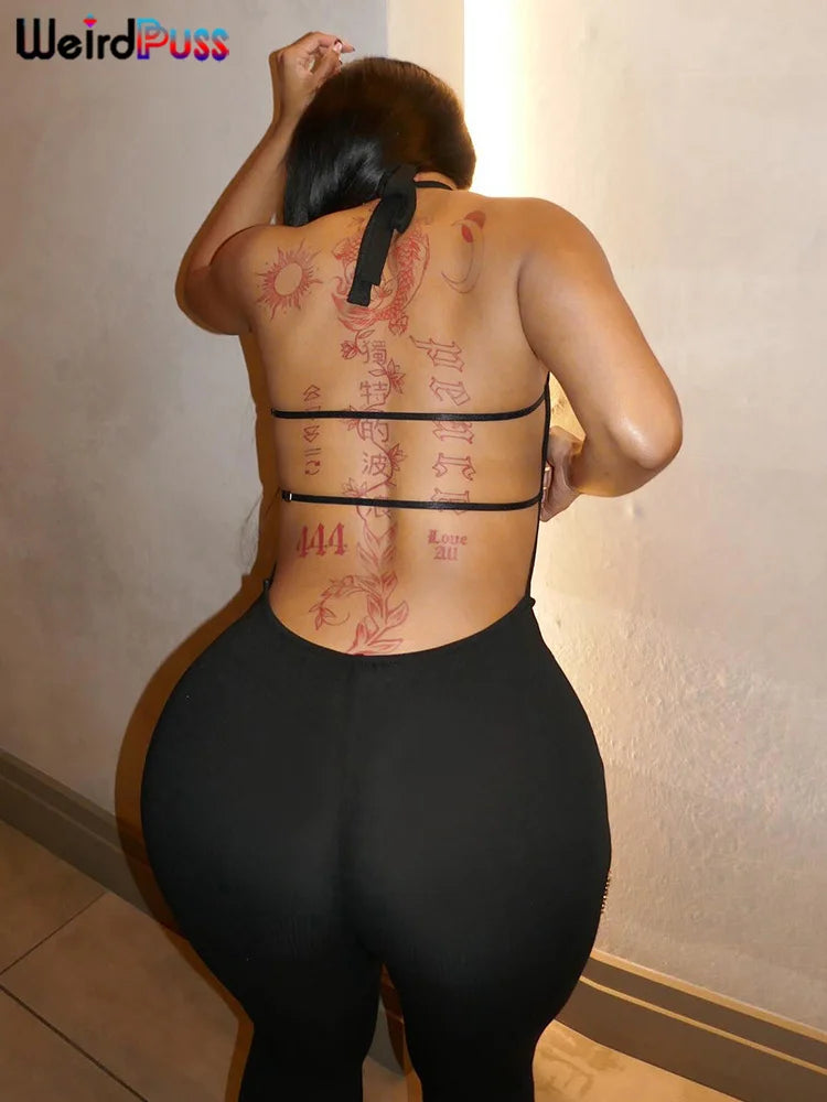 FZ Women's Elegant Backless Streetwear Jumpsuit - FZwear