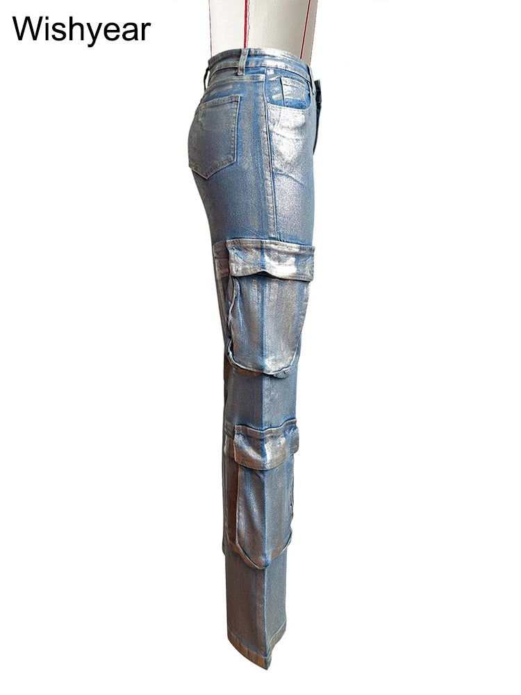 FZ Women's Stretch High Waist Streetwear Hip Hop Denim Pants - FZwear