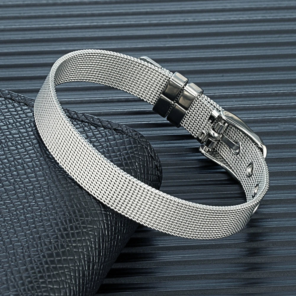 FZ Simple Style 10mm Stainless Steel Mesh Bracelet - FZwear