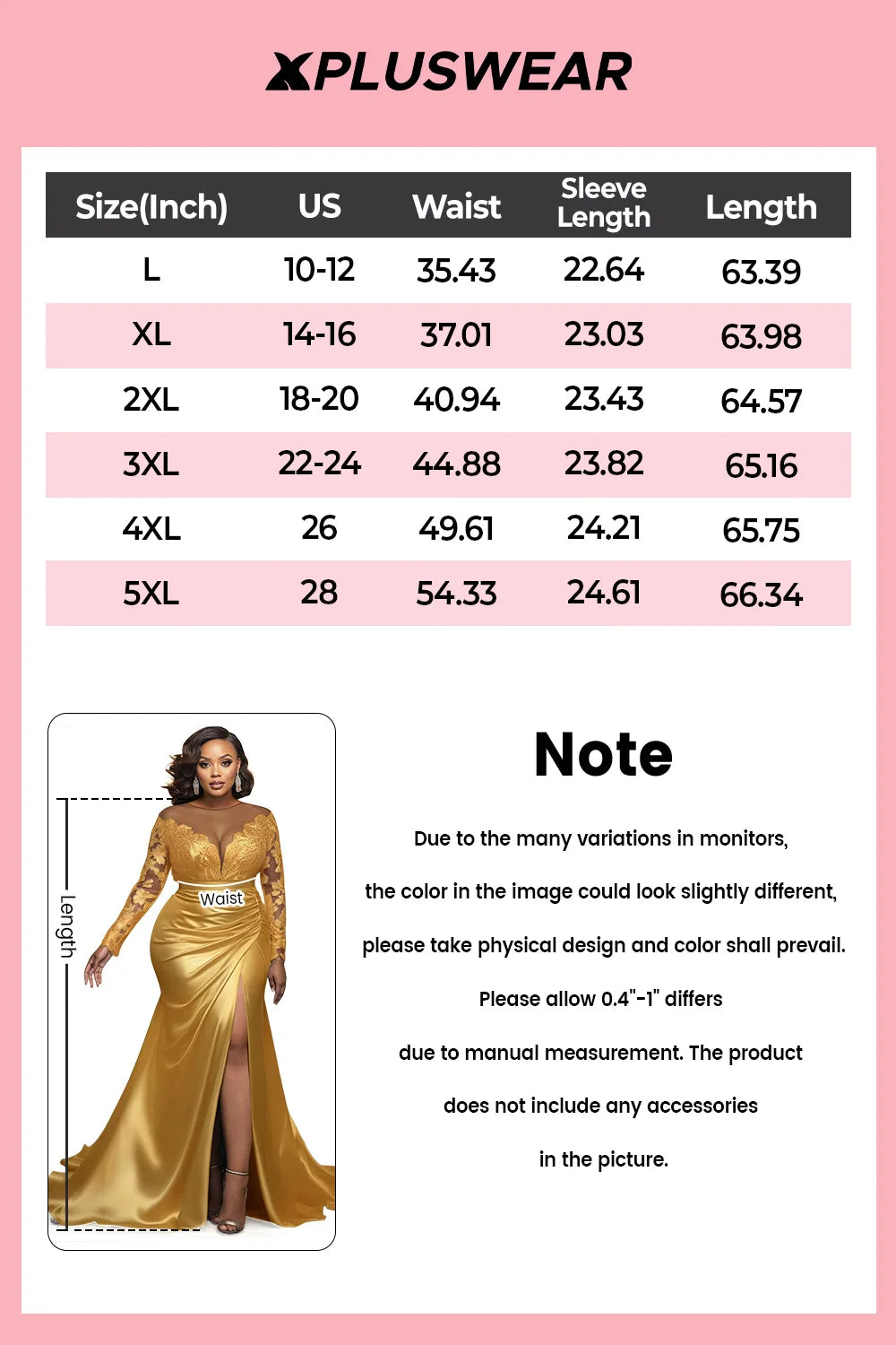 FZ Women's Plus Size Turndown Collar Long Sleeve Split Satin Maxi Dress