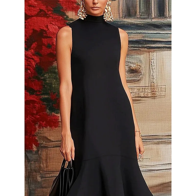 FZ Women's Spliced  A-line O Neck Mermaid Dress