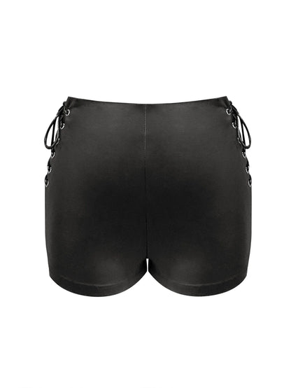 FZ Women's Faux Leather Bandage Design High Street Shorts - FZwear